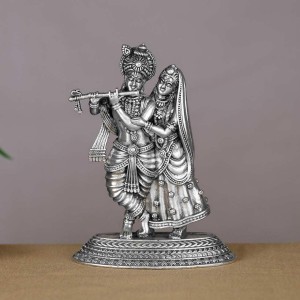 Radha Krishna Silver Statue