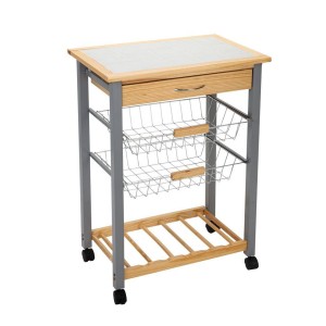 Rolling Kitchen Cart, Multifunctional metal frame