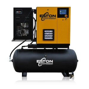 rotary screw air compressor with dryer,  space-saving