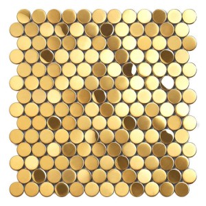 Round metal Steel mosaic tile, Random designs