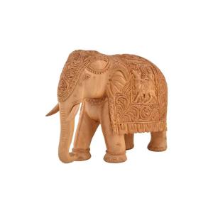 Royal Elephant Wooden Statues