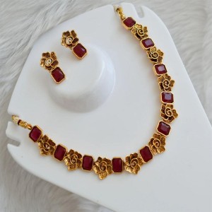 Ruby Stone Necklace Set