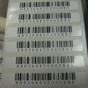 Serial Number Barcode Sticker, Material polyester