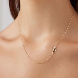 Sideways Cross Necklace