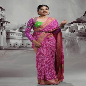 Silk Bandhani Saree