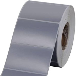 Silver Polyester Barcode Label, Paper material, 50mm length