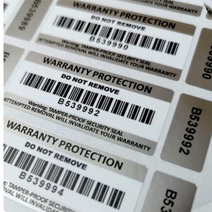 Tamper Evident Barcode sticker, durable print