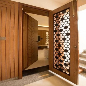 Teakwood Door Grill, Brown color, matt finishing