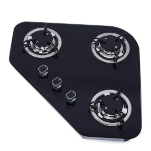Three Burner Gas Cooktop, High powered brass dsign