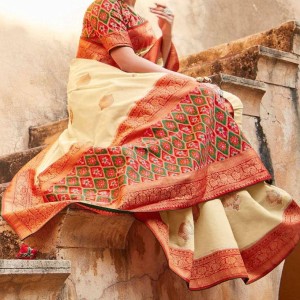 Tulip White Patola Saree