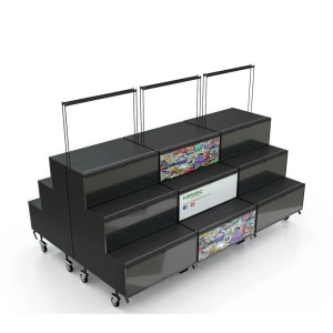 Vegetable Shop Rack Stand, Four way rolling snack