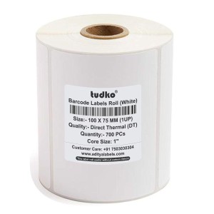 White Barcode Label, Single sided, printing usage