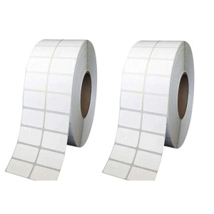 White Barcode Label Roll, Paper, plain pattern