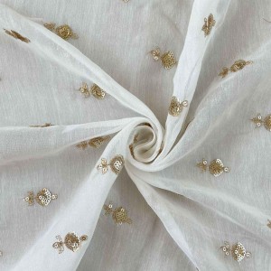 White Chanderi Silk Fabric