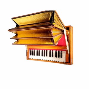 Wooden Laptop Harmonium, Brown color, COMPACT size