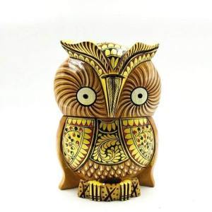 Wooden Owl Handpainted