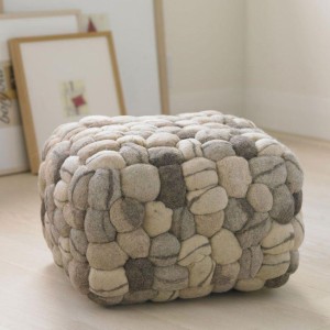 Wool Woven Pouf