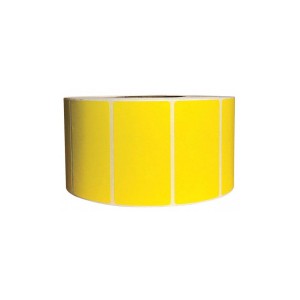 Yellow Barcode Labels, Permanent adhesive type