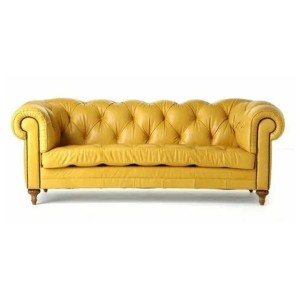 Yellow Quilted Sofa 